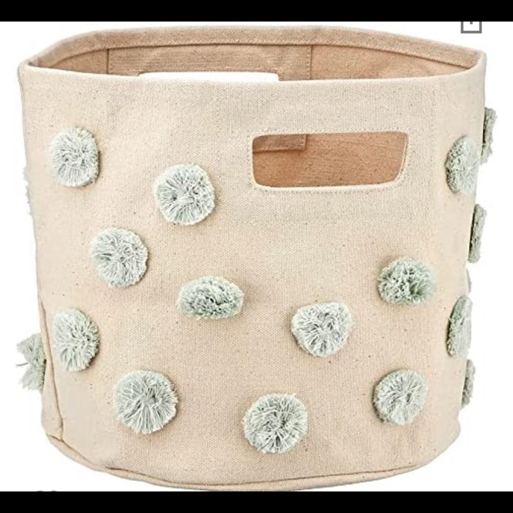 NWT Pom Pom Pint small canvas bin light blue kids